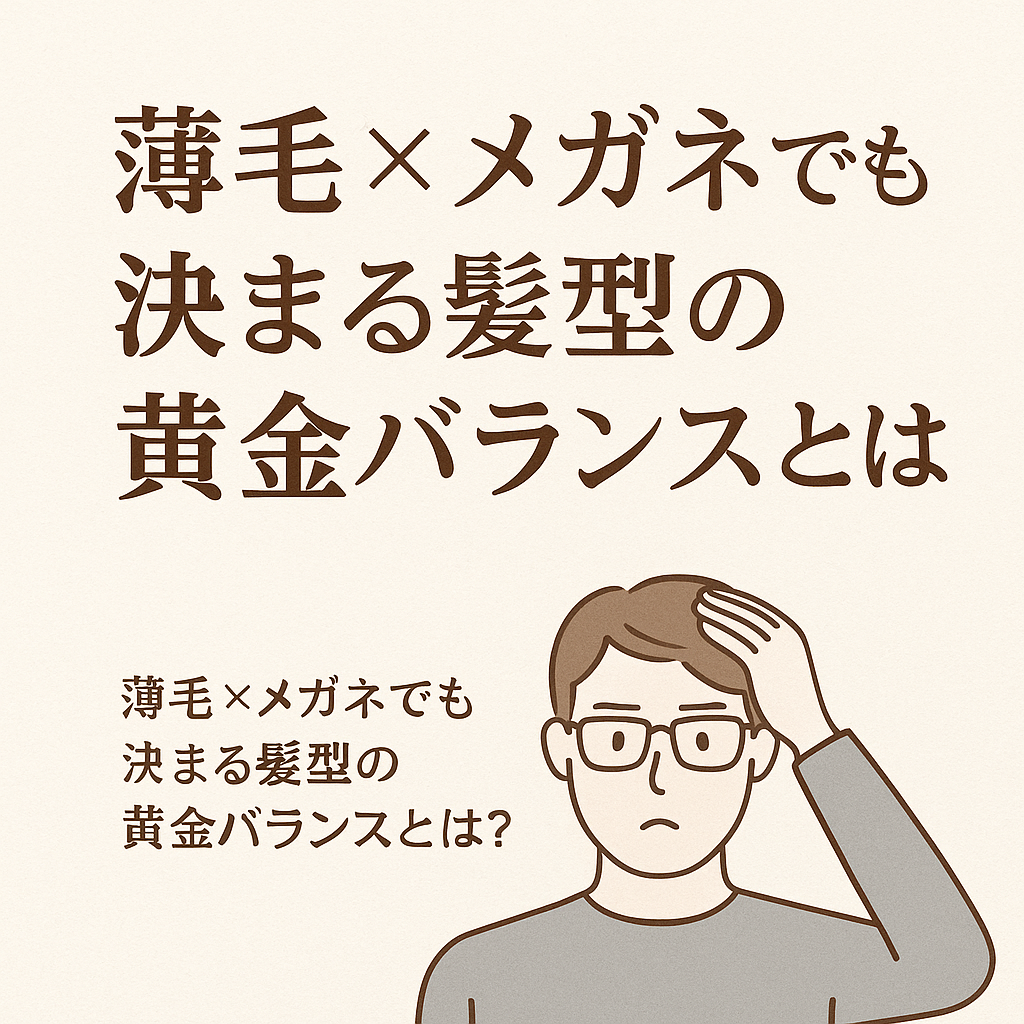 「薄毛×メガネでも決まる髪型の黄金バランスとは？」